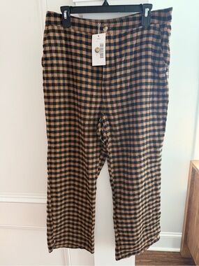 12th Tribe Brown and Black Checkered Pants